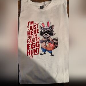Gildan Kids Easter Egg Hunt Raccoon Tee - White